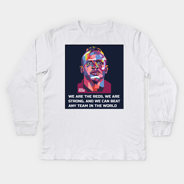 Quotes from sadio mane in WPAP - Sadio Mane - Kids Long Sleeve T-Shirt